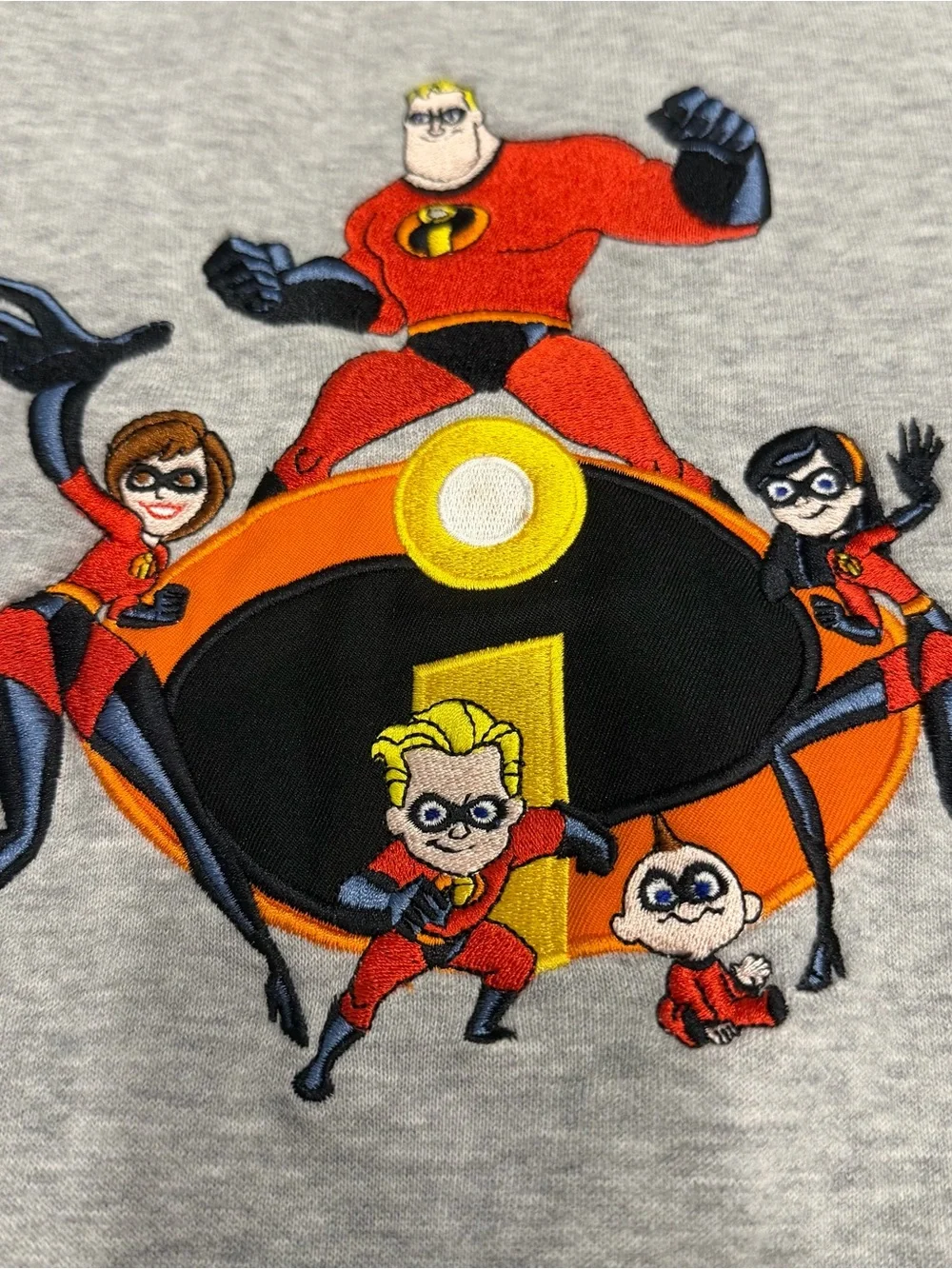 Disney Store Incredibles Kids Gray Crewneck Pullover Fleece Sweatshirt